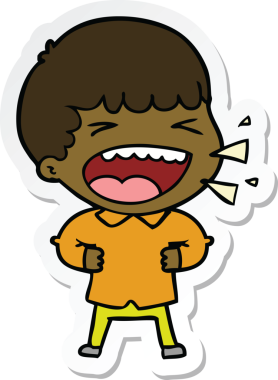 Bir insan tarafından çizilmiş bir karikatür çıkartması.