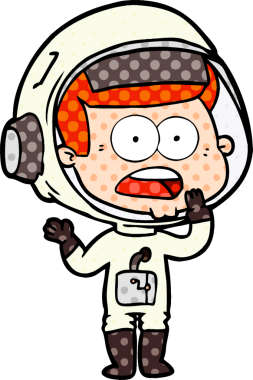 Karikatür bir insan tarafından çizilen astronotu şaşırttı.