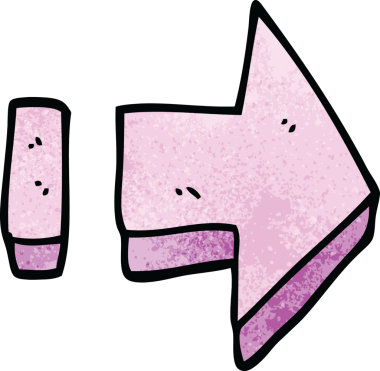 Bir insan tarafından çizilmiş karalama işaretli ok