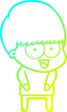 Bir insan tarafından çizilmiş mutlu çizgi film çocuğu çizimi.