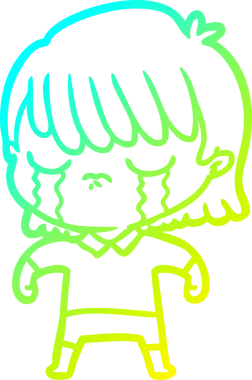 Bir insan tarafından çizilmiş ağlayan bir karikatür çizimi.