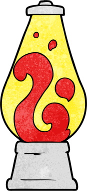 Bir insan tarafından çizilmiş retro lav lambası.