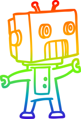 gökkuşağı gradyan çizgisi bir insan tarafından çizilmiş robot çizgi