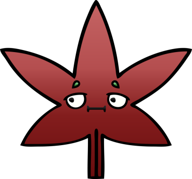 Bir insan tarafından çizilen güz yaprağının gölgelenmiş karikatürü