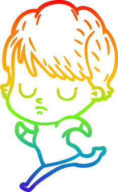 gökkuşağı gradyan çizimi bir insan tarafından çizilmiş bir karikatür kadın