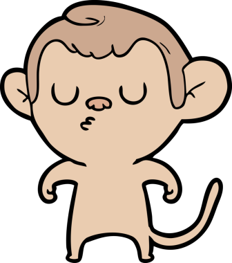 Bir insan tarafından çizilmiş çizgi maymun.