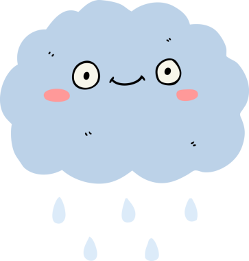 Bir insan tarafından çizilmiş sevimli karikatür bulutu