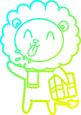 Bir insan tarafından çizilmiş mutlu çizgi film aslanı çizimi.