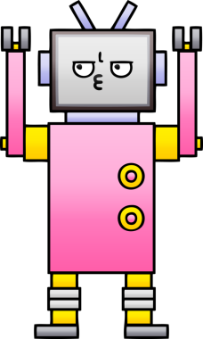 Bir insan tarafından çizilmiş bir robotun gölgelenmiş çizimi