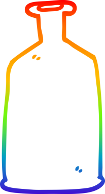 Bir insan tarafından çizilmiş yeşil bir şişenin çizimi.