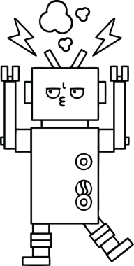 Bir insan tarafından çizilmiş robot çizimi