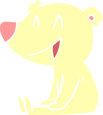 Oturan ayı düz renkli çizgi film bir insan tarafından çizildi.