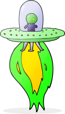 Bir insan tarafından çizilmiş serbest çizim uçan daire.