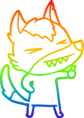 Bir insan tarafından çizilmiş kızgın bir kurt çizgi çizimi.