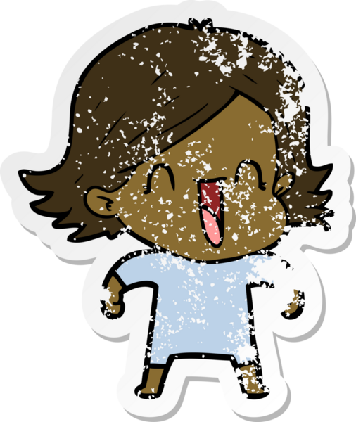 Bir insan tarafından çizilmiş mutlu bir karikatür çıkartması.