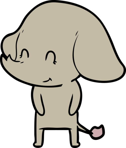 Bir insan tarafından çizilmiş şirin bir fil.