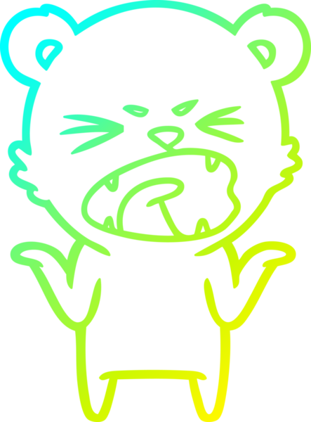 Bir insan tarafından çizilmiş kızgın bir kutup ayısının soğuk çizgi çizimi.