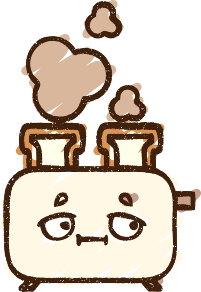 Bir insan tarafından çizilen tost makinesi tebeşiri