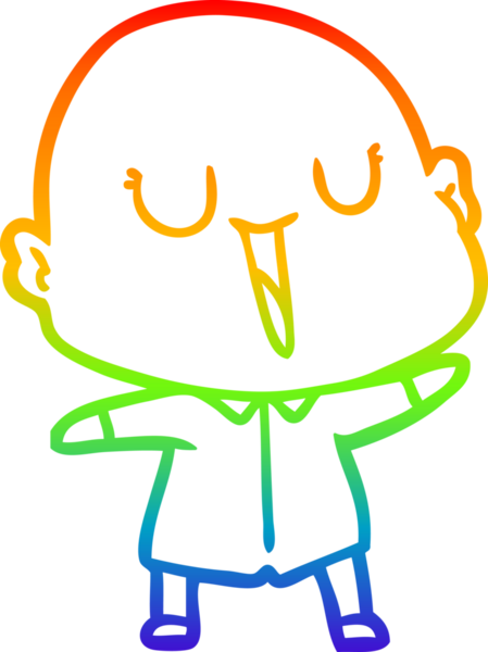 gökkuşağı gradyan çizimi mutlu bir çizgi kel adamın çizimi bir insan tarafından çizildi