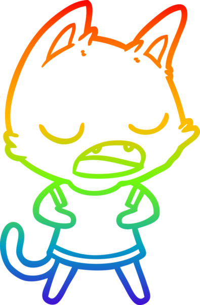 gökkuşağı gradyan çizimi bir insan tarafından çizilmiş konuşan kedi çizgi filmi