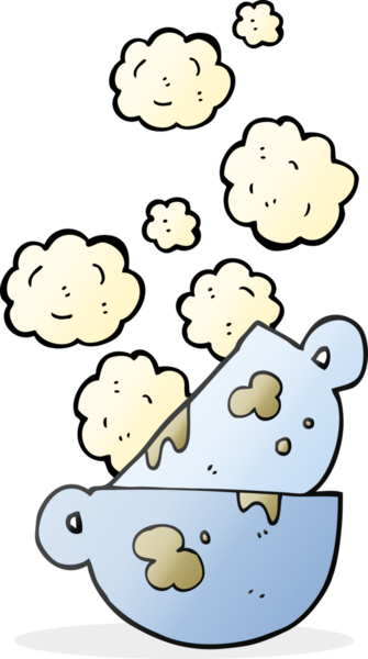 Bir insan tarafından çizilmiş el yazısıyla çizilmiş kirli kahve fincanları.