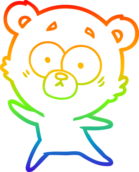 gökkuşağı gradyan çizgisi bir insan tarafından çizilmiş endişeli ayı karikatürü