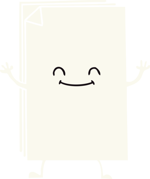 Bir insan tarafından çizilmiş garip bir çizgi film mutlu kağıtlar yığını