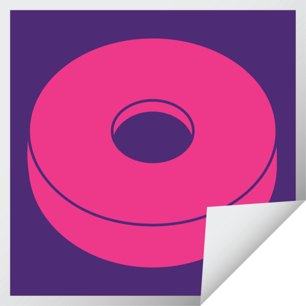 bir insan tarafından çizilmiş donut grafik vektör kare soyma etiketi