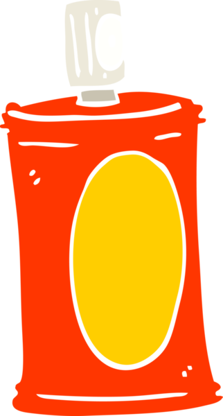 Bir insan tarafından çizilmiş düz renkli karikatür spreyi.