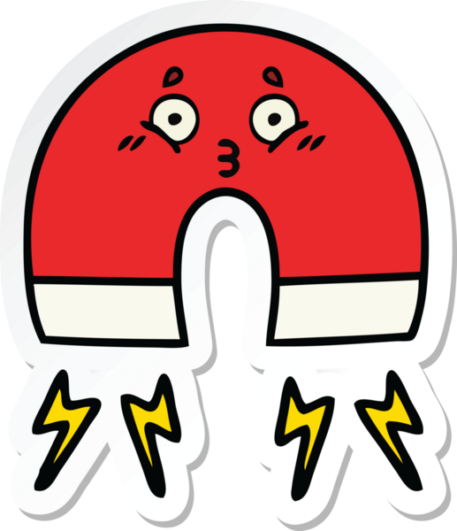 Bir insan tarafından çizilmiş şirin bir çizgi film mıknatısı etiketi.