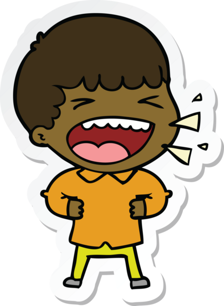 Bir insan tarafından çizilmiş bir karikatür çıkartması.