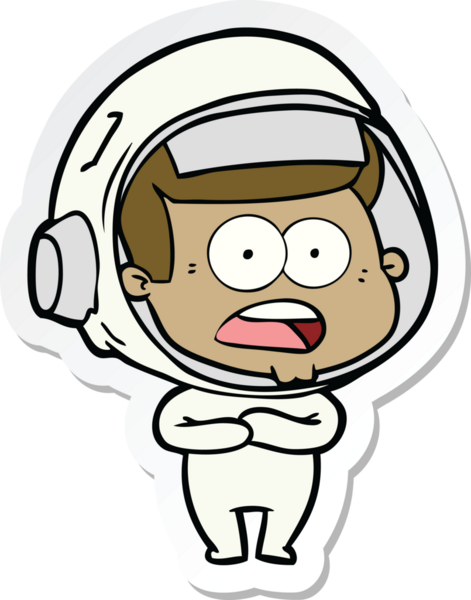 Bir insan tarafından çizilen bir karikatür çıkartması astronotu şaşırttı.