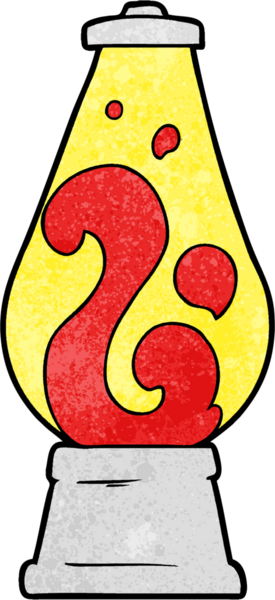 Bir insan tarafından çizilmiş retro lav lambası.