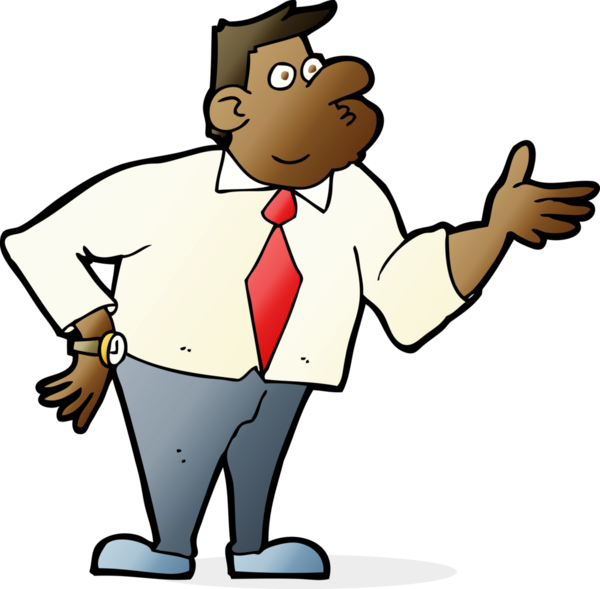 karikatür işadamı bir insan tarafından çizilmiş sorular soruyor.