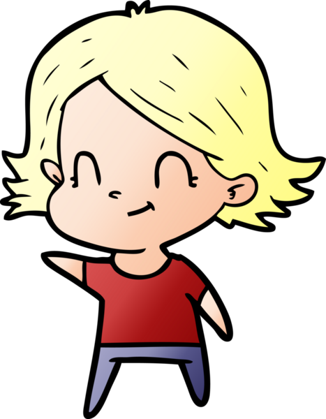 Bir insan tarafından çizilmiş karikatür dostu kız.