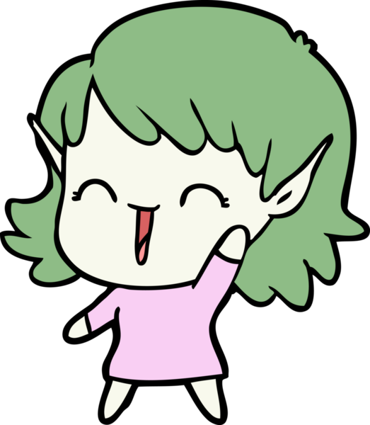 Bir insan tarafından çizilmiş bir elf kızı.