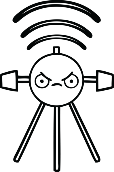 Bir insan tarafından çizilmiş bir uydu karikatürü.