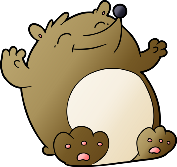 Bir insan tarafından çizilmiş çizgi film ayısı.