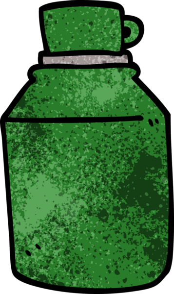 Bir insan tarafından çizilmiş sıcak içecek şişesi.