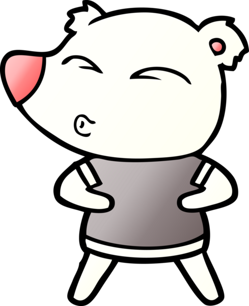 Bir insan tarafından çizilmiş kutup ayısı karikatürü