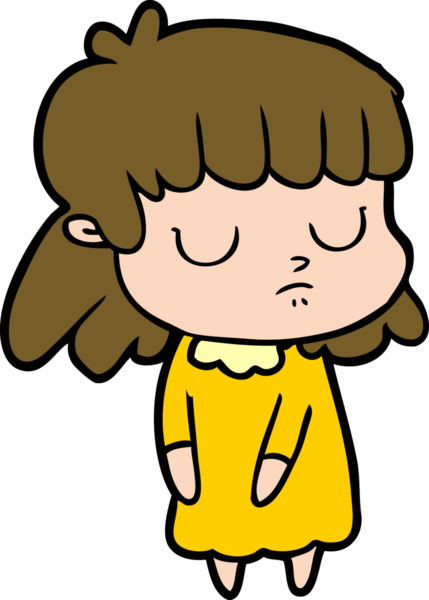 Bir insan tarafından çizilmiş ilgisiz bir kadın çizgi filmi.