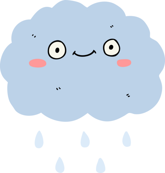 Bir insan tarafından çizilmiş sevimli karikatür bulutu