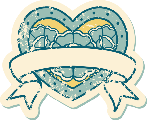 Bir insanın çizdiği çiçekli kalp ve pankartın sembolik dövmeli resmi.