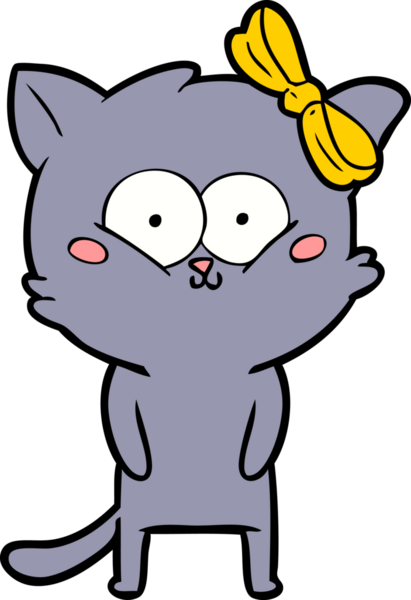 Bir insan tarafından çizilmiş çizgi film kedisi.