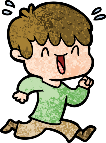 Bir insan tarafından çizilmiş gülen çocuk.