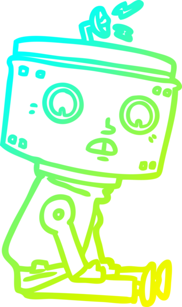 Bir insan tarafından çizilmiş soğuk gradyan robot çizimi