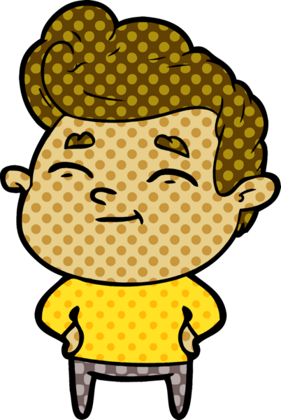 Bir insan tarafından çizilmiş mutlu çizgi film adamı.