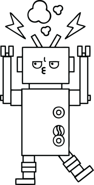 Bir insan tarafından çizilmiş robot çizimi