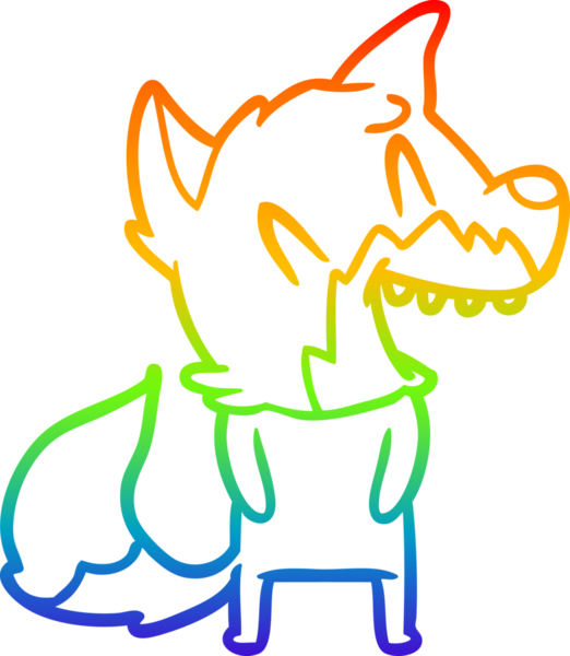 Bir insan tarafından çizilmiş gülen tilki çizgi filmi.