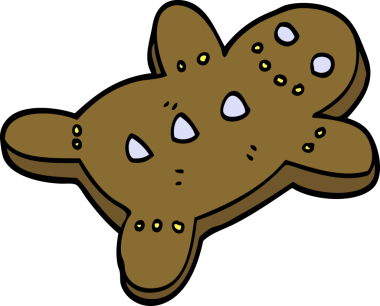 Bir insan tarafından çizilmiş zencefilli kurabiye adam.